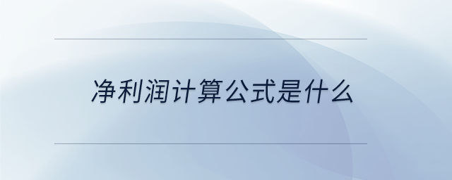 凈利潤計(jì)算公式是什么 凈利潤計(jì)算公式是什么