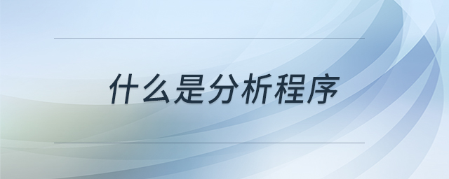 什么是分析程序 什么是分析程序