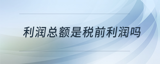 利潤總額是稅前利潤嗎