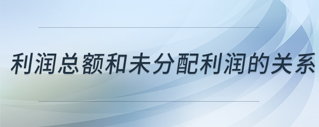利潤總額和未分配利潤的關系
