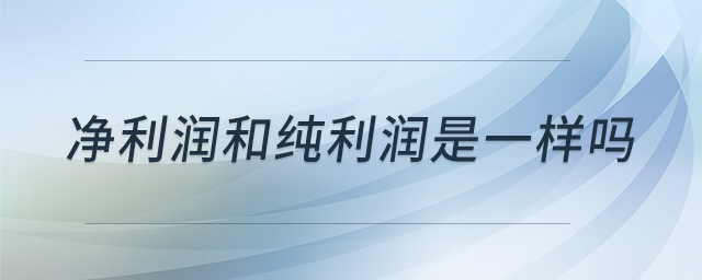 凈利潤(rùn)和純利潤(rùn)是一樣嗎 凈利潤(rùn)和純利潤(rùn)是一樣嗎