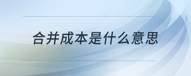 合并成本是什么意思 合并成本是什么意思