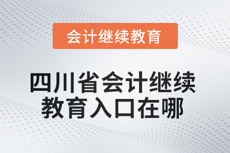 2025年四川省會計(jì)繼續(xù)教育入口在哪？