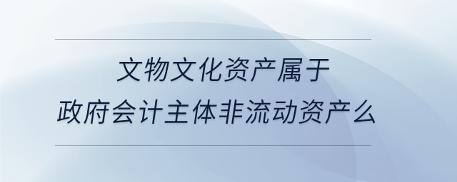 文物文化資產(chǎn)屬于政府會計主體非流動資產(chǎn)么