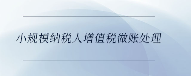 小規(guī)模納稅人增值稅做賬處理