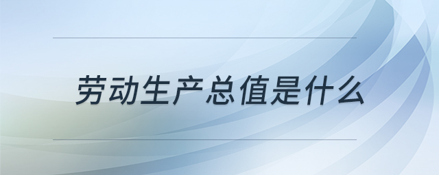 勞動(dòng)生產(chǎn)總值是什么 勞動(dòng)生產(chǎn)總值是什么