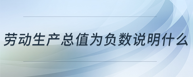 勞動生產(chǎn)總值為負數(shù)說明什么