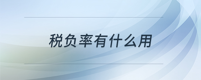 稅負率有什么用 稅負率有什么用