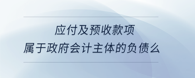 應付及預收款項屬于政府會計主體的負債么