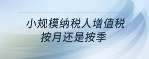 小規(guī)模納稅人增值稅按月還是按季