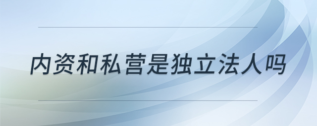 內(nèi)資和私營是獨立法人嗎 內(nèi)資和私營是獨立法人嗎