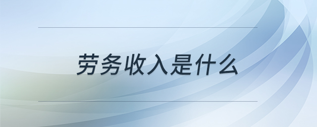 勞務(wù)收入是什么