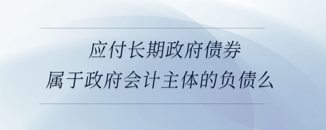應(yīng)付長(zhǎng)期政府債券屬于政府會(huì)計(jì)主體的負(fù)債么