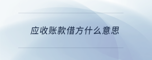 應收賬款借方什么意思