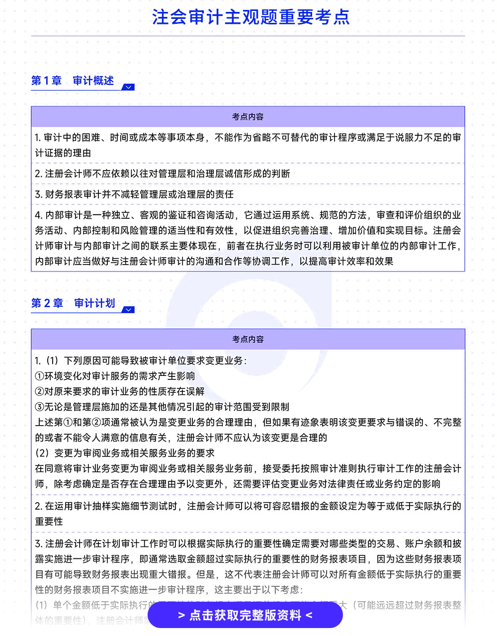 注會(huì)審計(jì)-主觀題必備考點(diǎn)