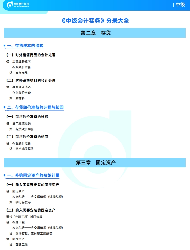 《中級會計(jì)實(shí)務(wù)》分錄大全