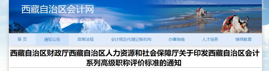 關(guān)于印發(fā)西藏高級會計師職稱評價標準的通知