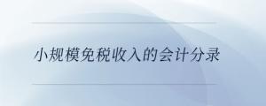 小規(guī)模免稅收入的會計(jì)分錄
