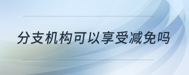 分支機構可以享受減免嗎