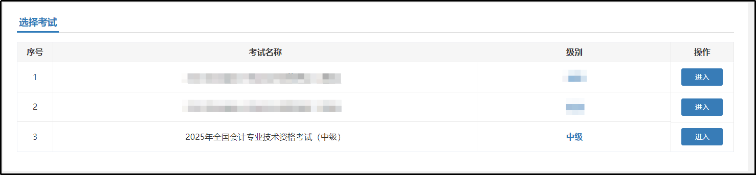中級(jí)會(huì)計(jì)選擇考試界面