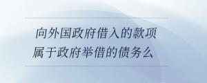 向外國(guó)政府借入的款項(xiàng)屬于政府舉借的債務(wù)么