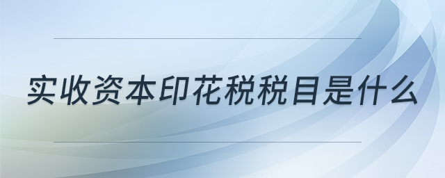 實(shí)收資本印花稅稅目是什么 實(shí)收資本印花稅稅目是什么