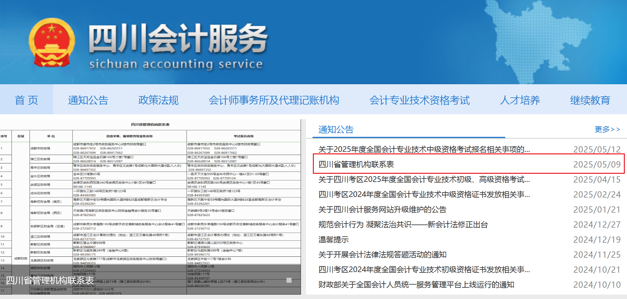 四川中級會計報考咨詢電話