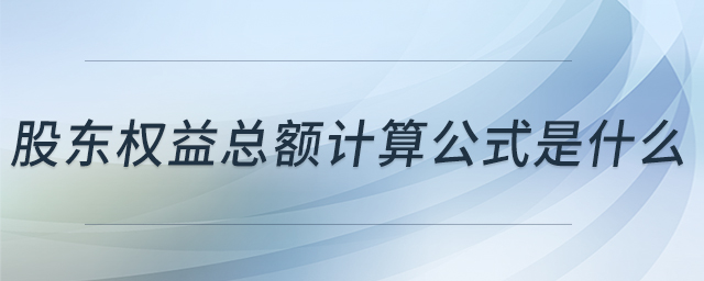 股東權(quán)益總額計(jì)算公式是什么