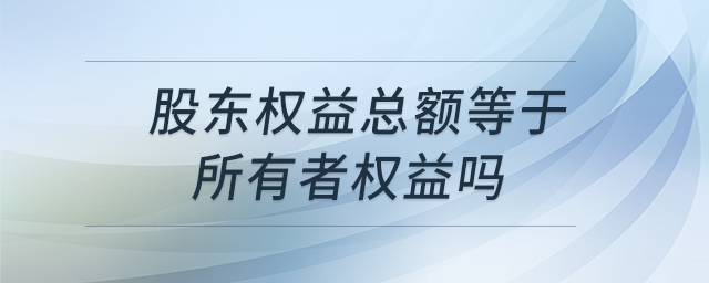 股東權益總額等于所有者權益嗎 股東權益總額等于所有者權益嗎