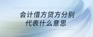 會計借方貸方分別代表什么意思