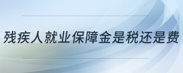 殘疾人就業(yè)保障金是稅還是費(fèi) 殘疾人就業(yè)保障金是稅還是費(fèi)