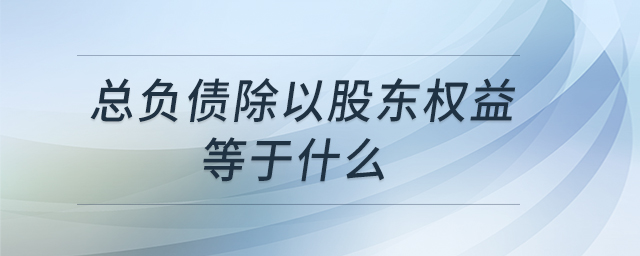 總負(fù)債除以股東權(quán)益等于什么