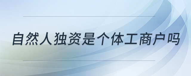 自然人獨(dú)資是個(gè)體工商戶嗎 自然人獨(dú)資是個(gè)體工商戶嗎