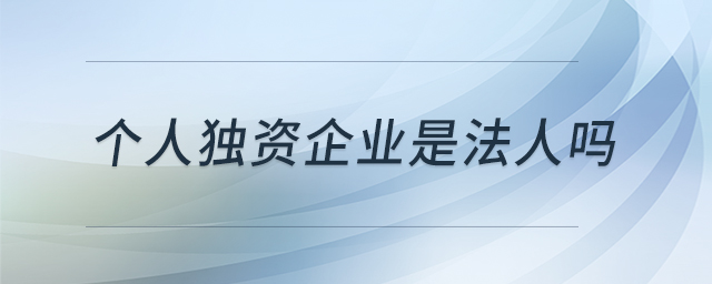 個(gè)人獨(dú)資企業(yè)是法人嗎