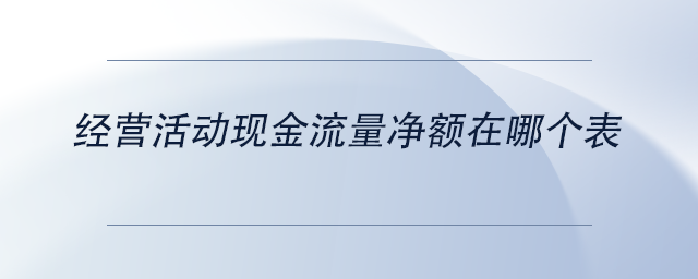 中級(jí)會(huì)計(jì)經(jīng)營(yíng)活動(dòng)現(xiàn)金流量?jī)纛~在哪個(gè)表
