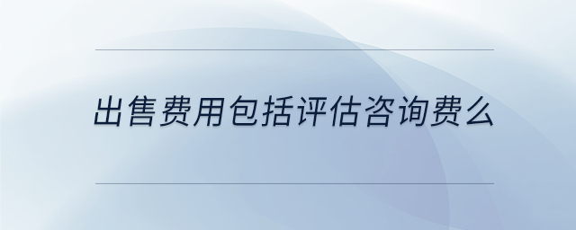 出售費(fèi)用包括評(píng)估咨詢(xún)費(fèi)么