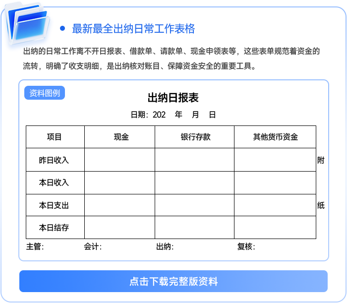 最新最全出納日常工作表格111 最新最全出納日常工作表格111