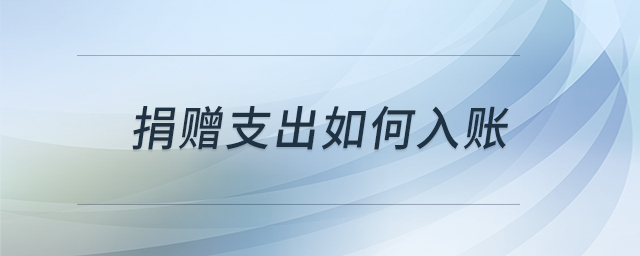 捐贈支出如何入賬