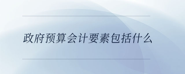 政府預(yù)算會計要素包括什么