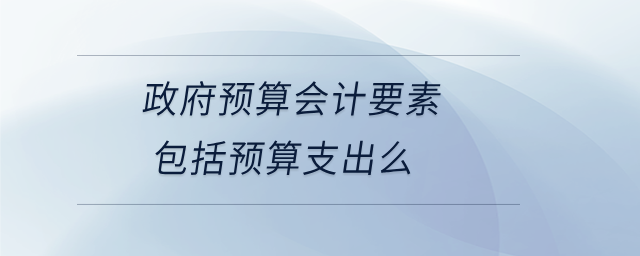 政府預算會計要素包括預算支出么 政府預算會計要素包括預算支出么