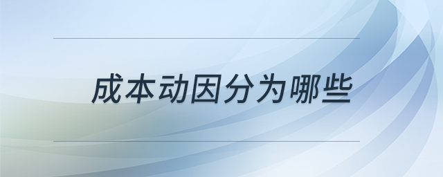 成本動因分為哪些