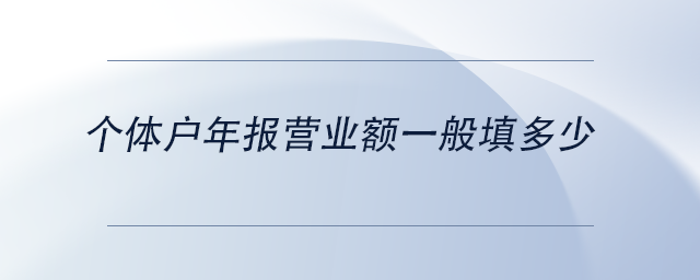 中級(jí)會(huì)計(jì)個(gè)體戶年報(bào)營(yíng)業(yè)額一般填多少