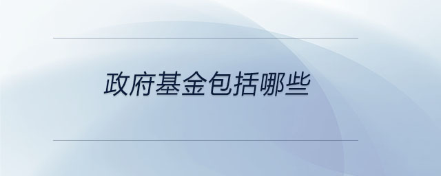 政府基金包括哪些