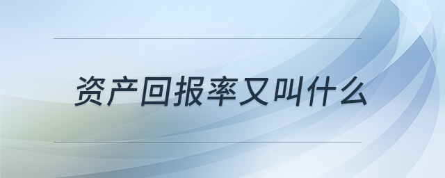資產(chǎn)回報(bào)率又叫什么 資產(chǎn)回報(bào)率又叫什么