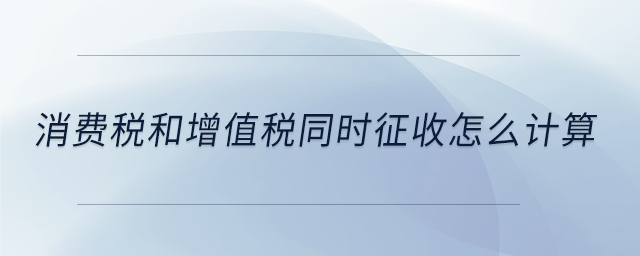 消費稅和增值稅同時征收怎么計算 消費稅和增值稅同時征收怎么計算