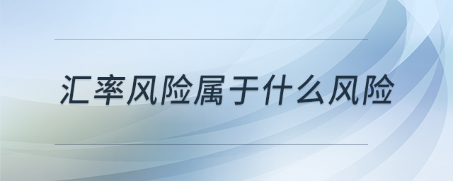 匯率風(fēng)險(xiǎn)屬于什么風(fēng)險(xiǎn)