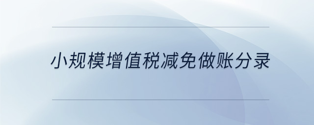 小規(guī)模增值稅減免做賬分錄