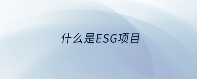 什么是esg項目 什么是esg項目