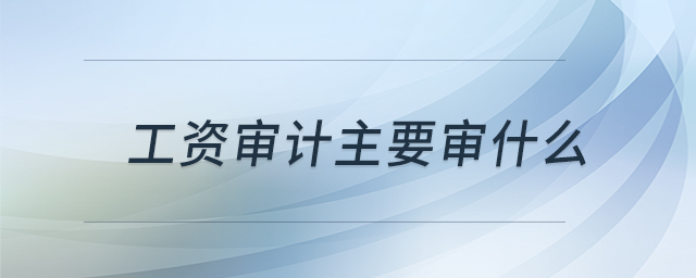 工資審計主要審什么