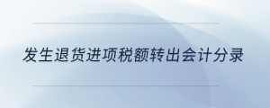 發(fā)生退貨進項稅額轉出會計分錄